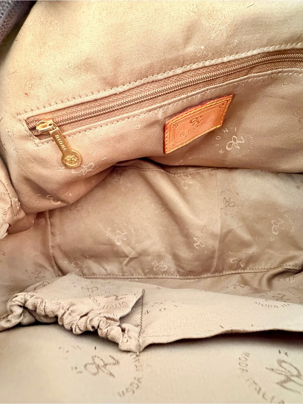 Rioni Moda Italia Signature Monogram Coated Canvas Dome Satchel Bag, Preppy - Picture 15 of 16